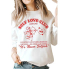Valentine's Day Self Love Club Graphic Sweatshirt - VacationGrabs