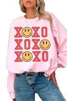 Valentine's Day Xoxo Happy Face Graphic Sweatshirt - VacationGrabs