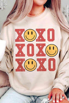 Valentine's Day Xoxo Happy Face Graphic Sweatshirt - VacationGrabs