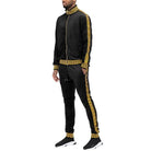 Velour Track Sets Status Print Warm Up Suits - VacationGrabs