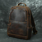 Brown leather overnight bag with sturdy design and multiple pockets for organization