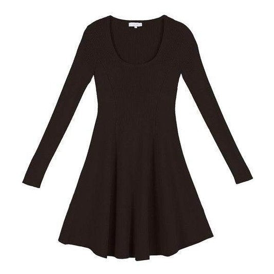 Lilou Women's Casual Knit Dress for Travel with Long Sleeves and Flared Skirt