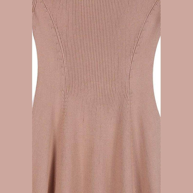 Lilou women's casual knit dress for travel with a ribbed texture and flared silhouette
