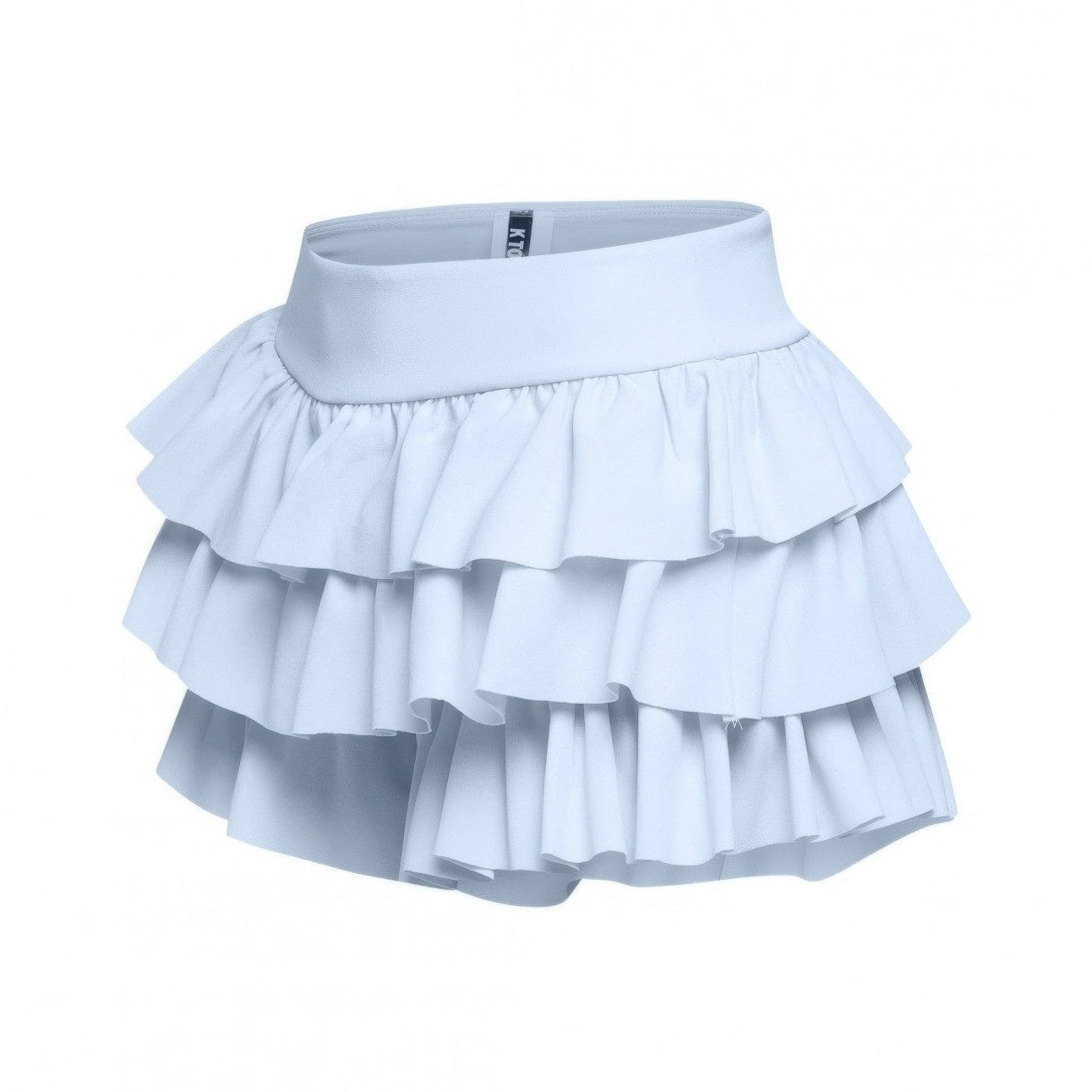 White curvy fashion ruffle shorts with layered design for stylish summer outfits