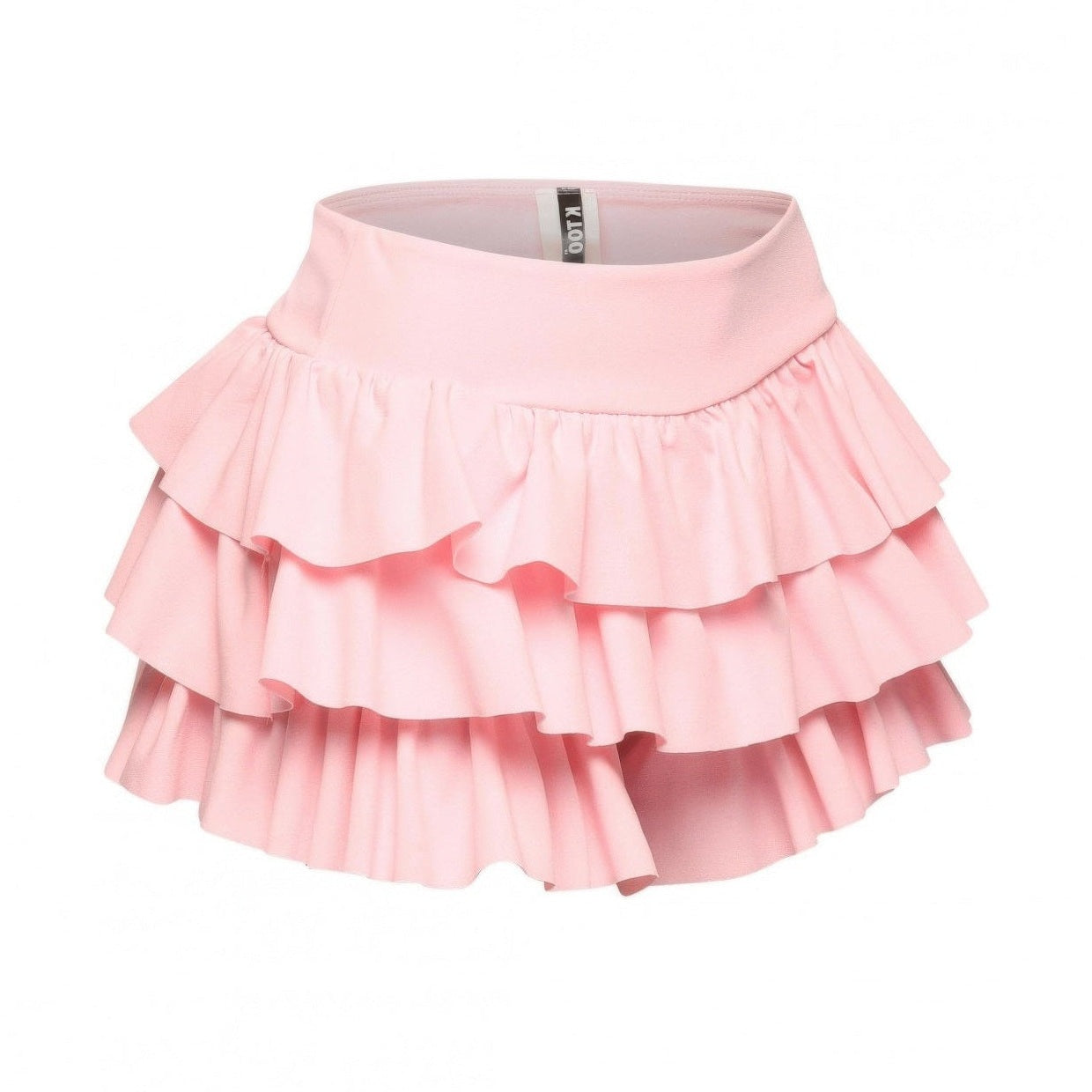 Pink VacationGrabs curvy fashion ruffle shorts featuring layered ruffles and a comfortable waistband