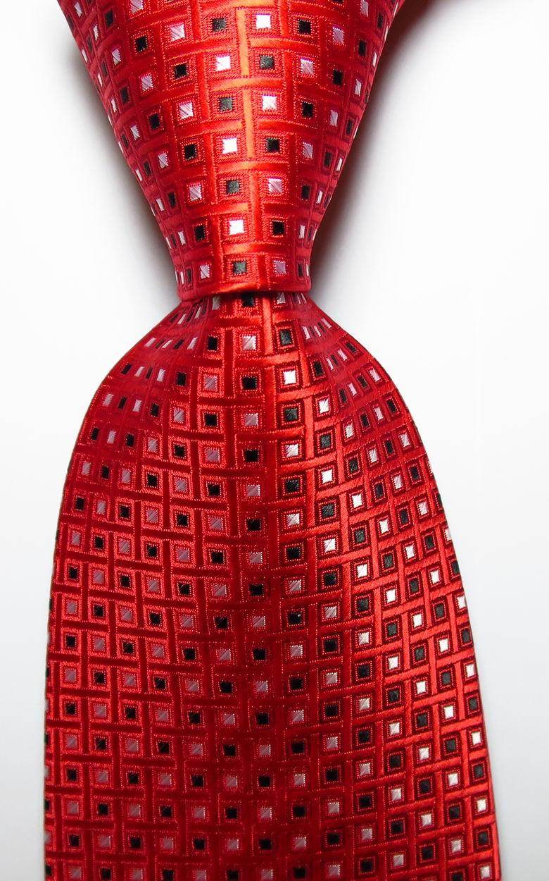 VacationGrabs Men's Red Necktie with Pattern, ideal for pairing with the gold green necktie set