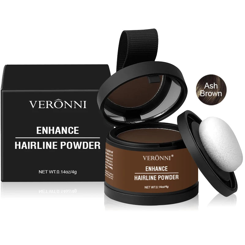 Veronni hair line powder for thinning hair in ash brown, perfect for enhancing hairlines