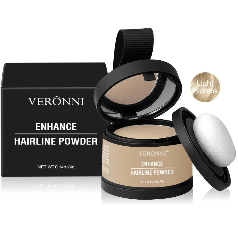 Veronni light blonde hair line powder for thinning hair in compact with applicator