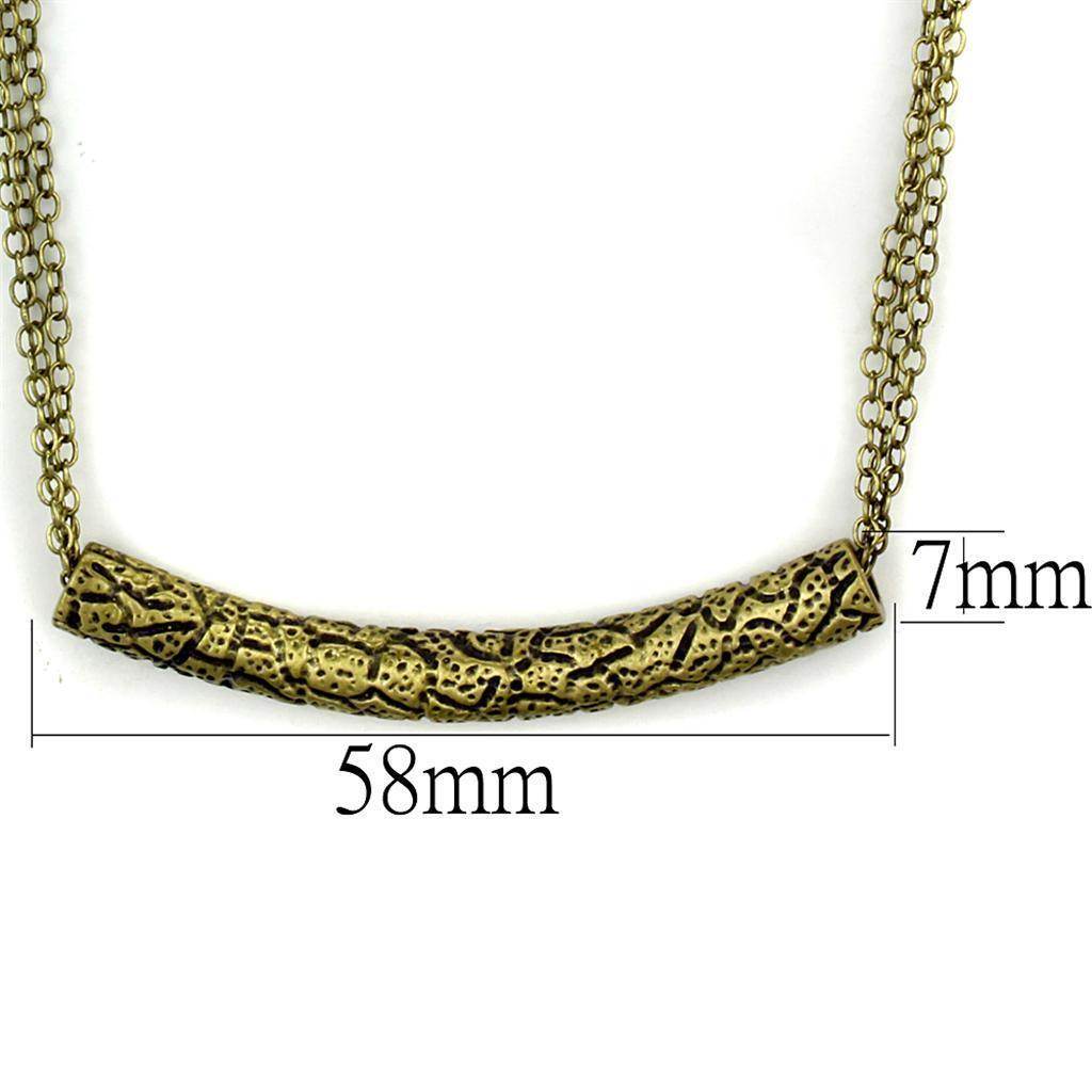 VacationGrabs vintage bar pendant necklace in antique gold with intricate detailing and chain length for elegant wear