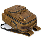 Vintage leather backpack from VacationGrabs with multiple compartments and a durable design