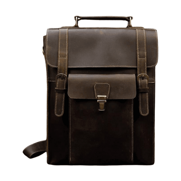 Vintage leather backpack with multiple compartments and a classic design for stylish travelers