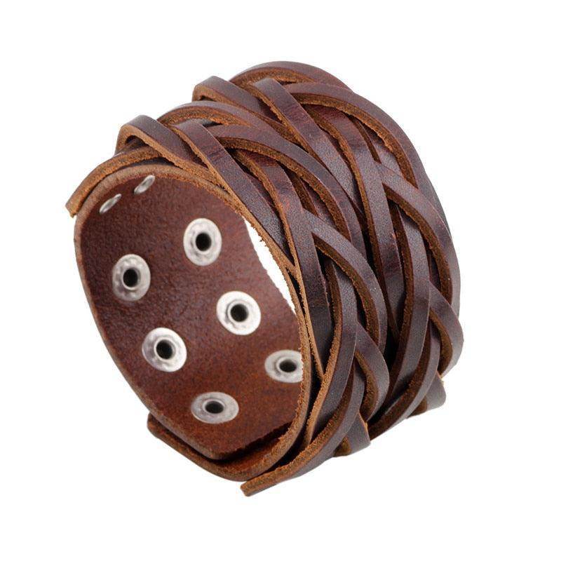 Vintage Punk Retro Multilayer Wristband Bracelets For Men - VacationGrabs