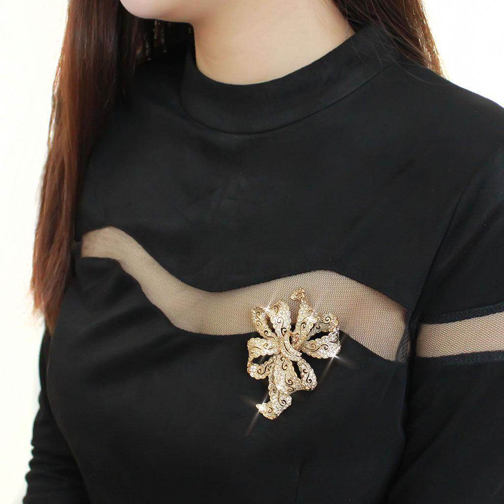 Vintage style white metal brooch with intricate design, perfect for adding elegance to any outfit