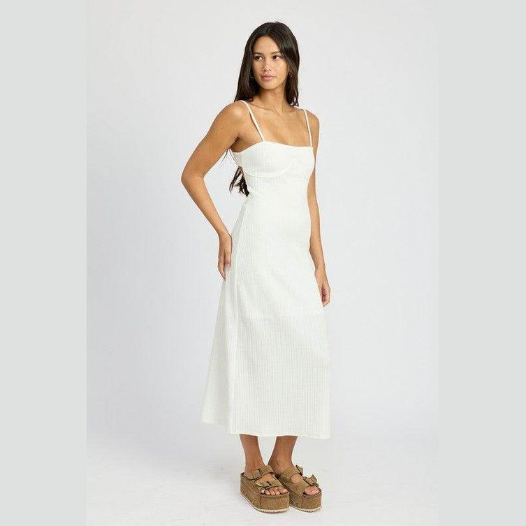 Waffle Knit Midi Dress - VacationGrabs