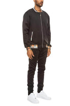 WEIV Men's 2PC Track Sets featuring a stylish waist band track suit in black color