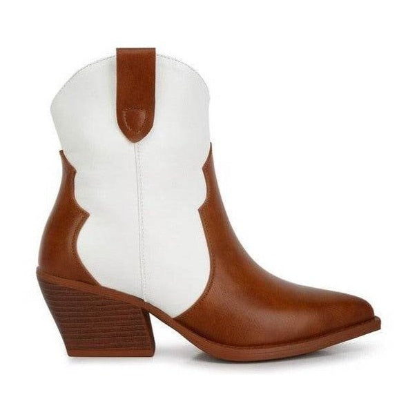 Wales Faux Leaher Patchwork Detail Boots - VacationGrabs