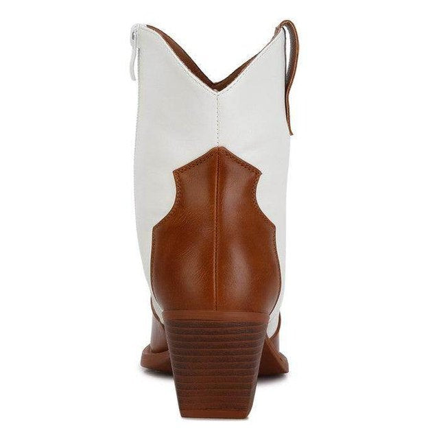 Wales Faux Leaher Patchwork Detail Boots - VacationGrabs