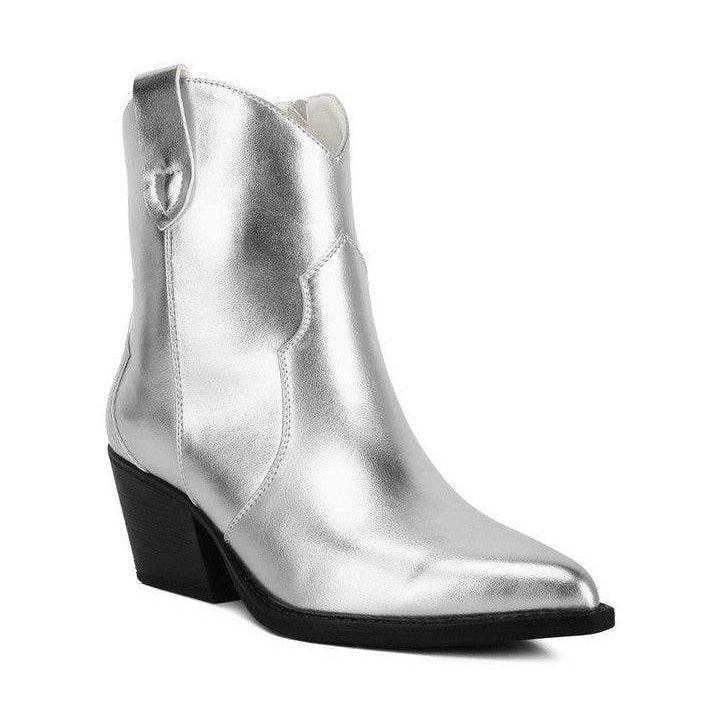 Wales Ott Metallic Faux Leather Boots - VacationGrabs