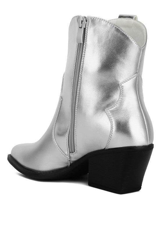 Wales Ott Metallic Faux Leather Boots - VacationGrabs