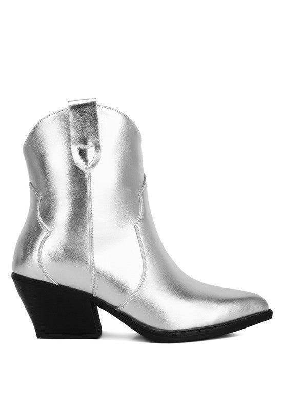 Wales Ott Metallic Faux Leather Boots - VacationGrabs