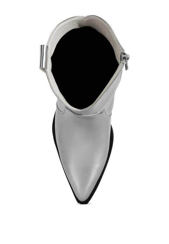 Wales Ott Metallic Faux Leather Boots - VacationGrabs