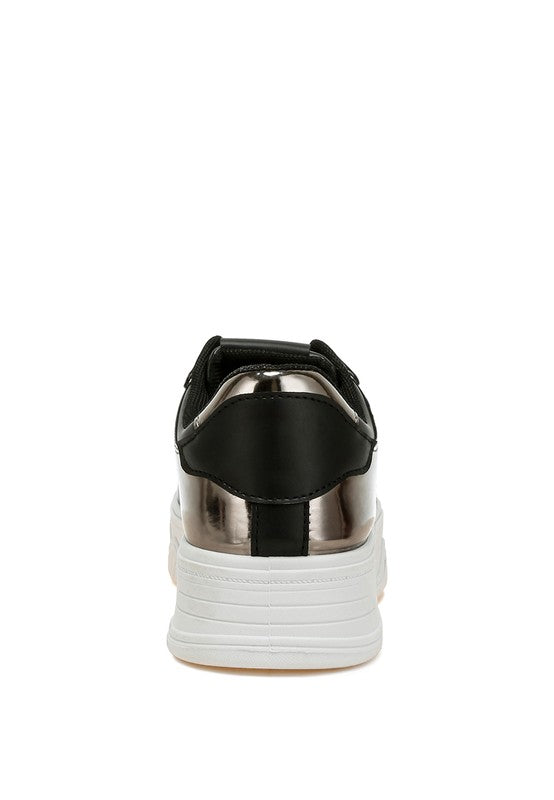Women's black and metallic walking shoes for sightseeing tours