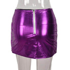 Red Iphigenia warm quilted skirt in shiny purple with a front zipper for a stylish look