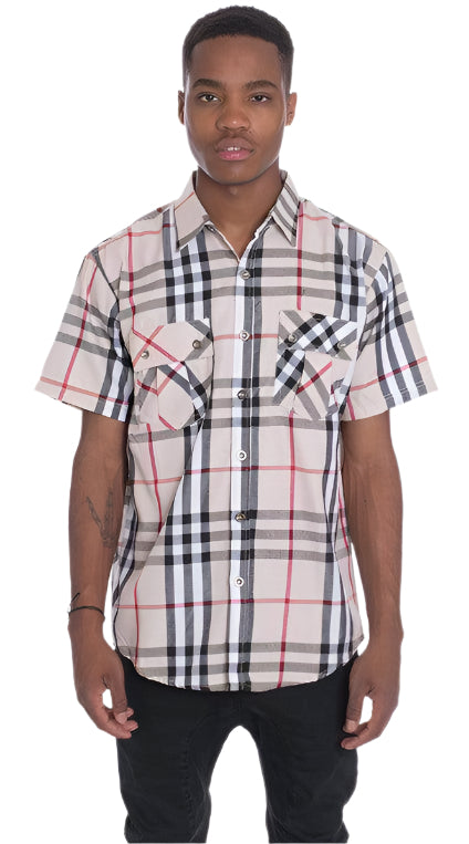 Casual Short Sleeve Checker Shirts - VacationGrabs