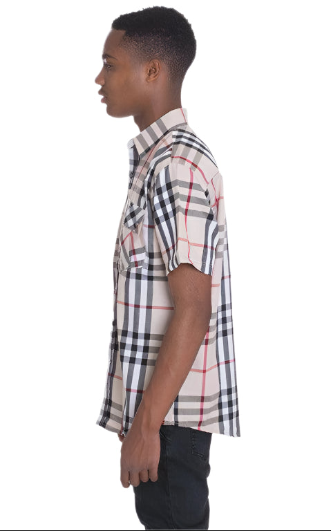 Casual Short Sleeve Checker Shirts - VacationGrabs