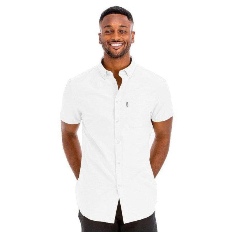 Mens Casual Short Sleeve Solid Shirts - VacationGrabs