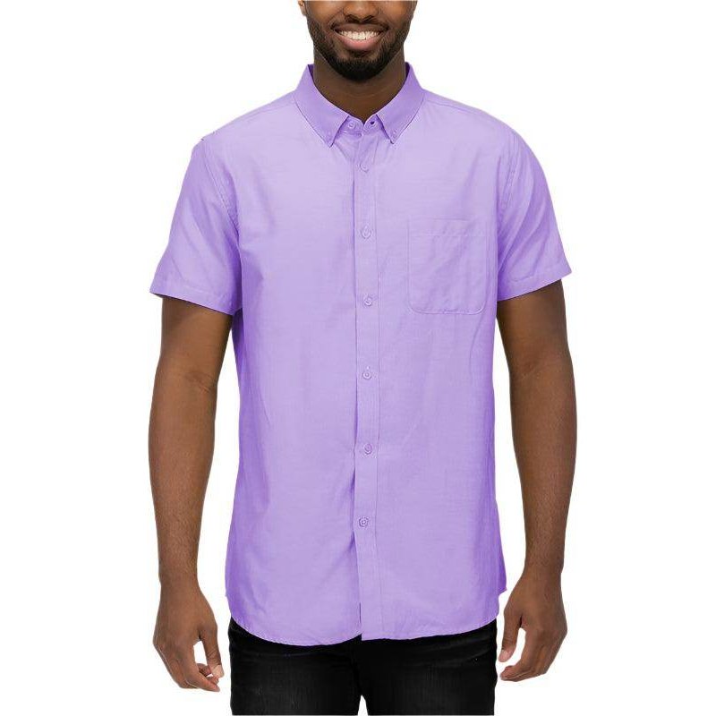 Mens Casual Short Sleeve Solid Shirts - VacationGrabs