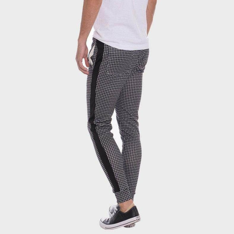 Patterned Sweatpants with Side Stripe - VacationGrabs