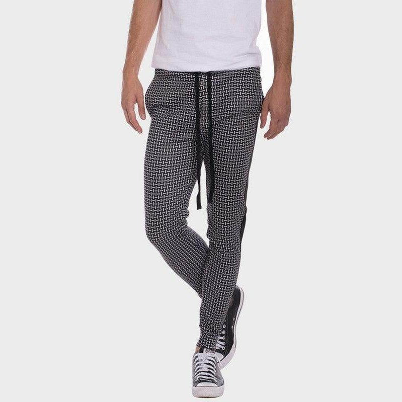Patterned Sweatpants with Side Stripe - VacationGrabs