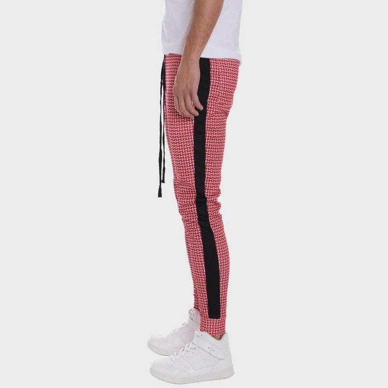 Patterned Sweatpants with Side Stripe - VacationGrabs