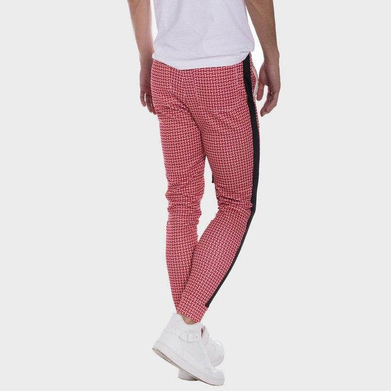 Patterned Sweatpants with Side Stripe - VacationGrabs
