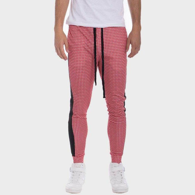 Patterned Sweatpants with Side Stripe - VacationGrabs