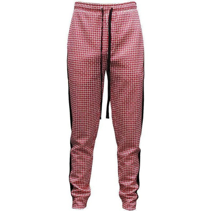 Patterned Sweatpants with Side Stripe - VacationGrabs
