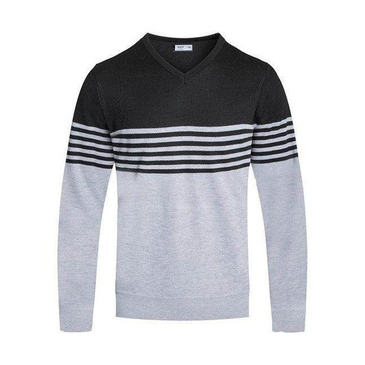Mens Knit V-neck Pullover Sweaters - VacationGrabs