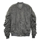 Microsuede Scrunched Bomber Jacket - VacationGrabs