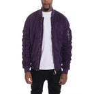 Microsuede Scrunched Bomber Jacket - VacationGrabs