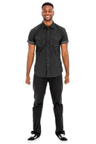 Mens Outline Stitch Short Sleeve Shirts - VacationGrabs