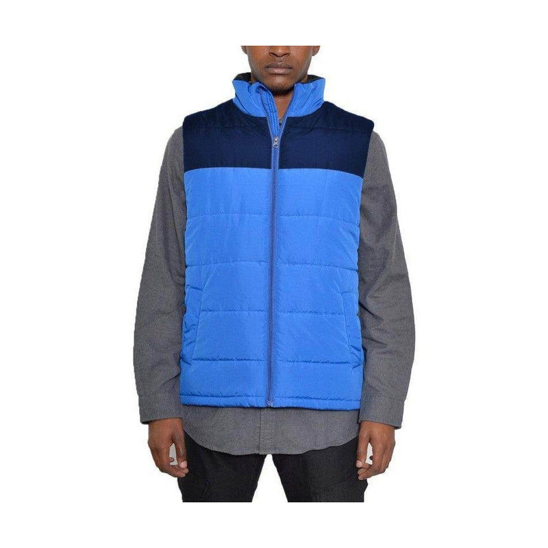 Mens Two Tone Color Block Padded Vest - VacationGrabs