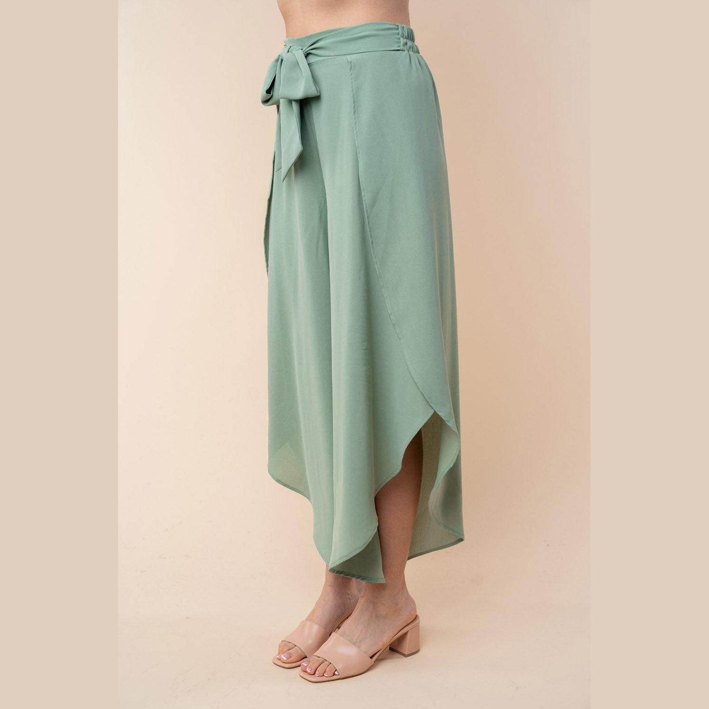 White Birch High Waisted Woven Pants - VacationGrabs