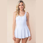 White Birch Sleeveless Performance Knit Swim Dress - VacationGrabs