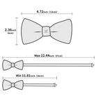 White Black Gray Silver Silk Mens Bow Ties Hanky Cufflinks - VacationGrabs