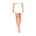 White Denim Mini Skirt - VacationGrabs