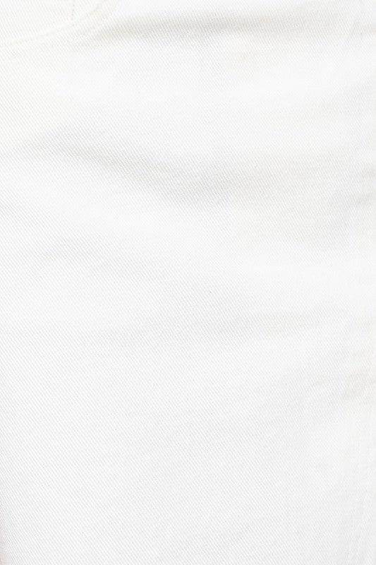 White Denim Mini Skirt - VacationGrabs