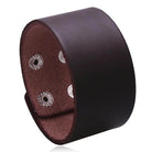 Wide Cuff Punk Bracelets Vintage 3 Layers Black Brown - VacationGrabs
