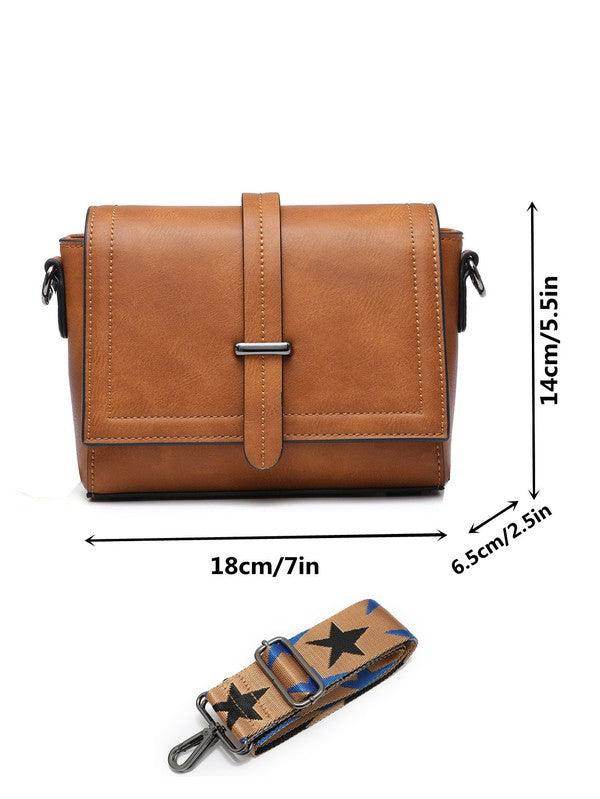 Sifides wide strap shoulder bag in tan with adjustable strap and sleek design for everyday use