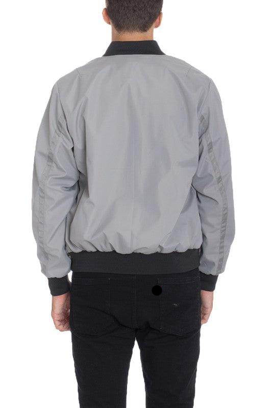 WEIV Men's Gray Windbreaker for Travel with Soft Fabric and Elastic Cuffs